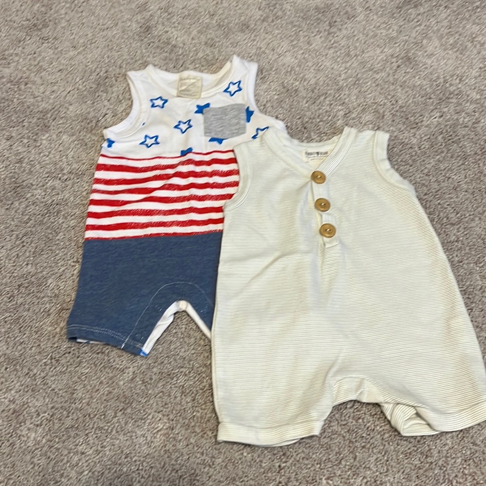 3/$20 Rompers size 6-9 months